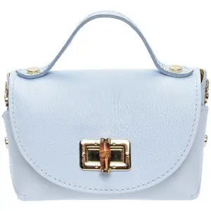 Anna Luchini - Sac bandoulière en cuir Cecilia céleste - 13x19x9 cm OS pas cher