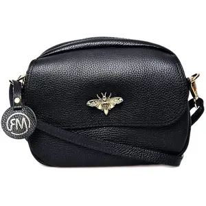 Roberta M - Sac bandoulière Arona Noir - 18x22x6 cm OS pas cher