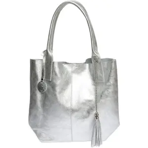Roberta M - Sac cabas Blaise Argenté - 34x40x17 cm OS pas cher
