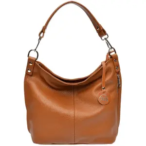 Roberta M - Sac bandoulière Maggie Cognac - 30x37x10.5 cm OS pas cher