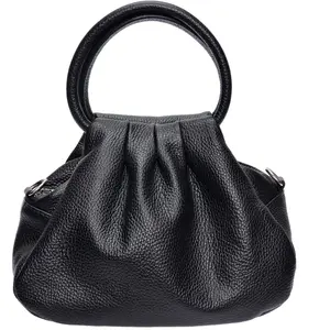 Luisa Vannini - Sac à main en cuir Noa noir - 16x22x12 cm OS pas cher