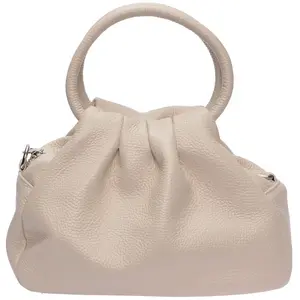 Luisa Vannini - Sac à main en cuir Mila beige - 16x22x12 cm OS pas cher