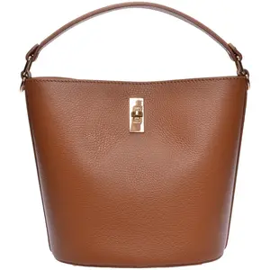 Luisa Vannini - Sac fourre-tout en cuir Serena cognac - 23x22.5x15 cm ... pas cher
