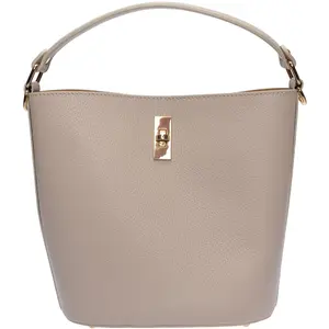 Luisa Vannini - Sac fourre-tout en cuir Daniela beige - 23x22.5x15 cm ... pas cher