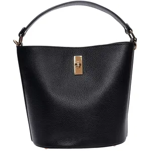 Luisa Vannini - Sac fourre-tout en cuir Aurora noir - 23x22.5x15 cm OS pas cher