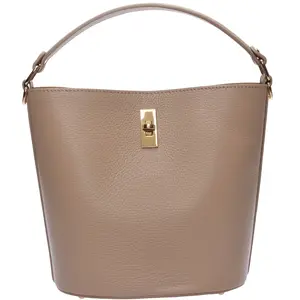 Luisa Vannini - Sac fourre-tout en cuir Angelina boue - 23x22.5x15 cm ... pas cher
