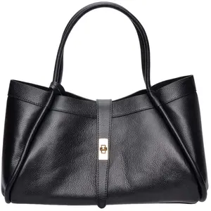 Luisa Vannini - Sac bandoulière en cuir Adriana noir - 23x37.5x14 cm O... pas cher
