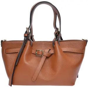 Luisa Vannini - Sac fourre-tout en cuir Valentina cognac - 20x34x8 cm ... pas cher