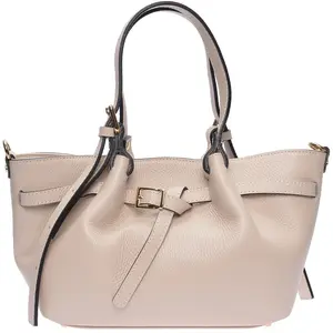 Luisa Vannini - Sac fourre-tout en cuir Gabriella beige - 20x34x8 cm O... pas cher