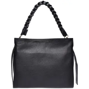 Luisa Vannini - Sac bandoulière en cuir Iris noir - 26x30x10 cm OS