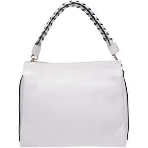 Luisa Vannini - Sac bandoulière en cuir Clara blanc - 26x30x10 cm OS pas cher