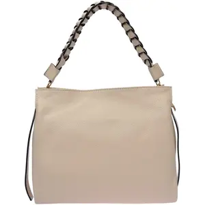 Luisa Vannini - Sac bandoulière en cuir Maya beige - 26x30x10 cm OS pas cher