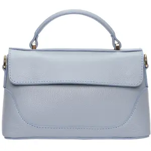 Luisa Vannini - Sac à main en cuir Olivia celeste - 12.5x21x8.5 cm OS pas cher