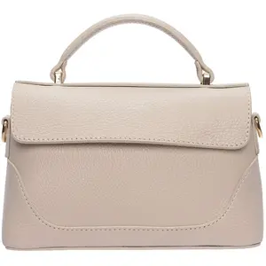 Luisa Vannini - Sac à main en cuir Rose beige - 12.5x21x8.5 cm OS pas cher
