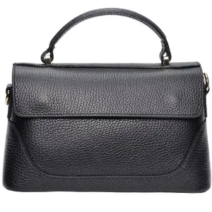Luisa Vannini - Sac à main en cuir Giulia noir - 12.5x21x8.5 cm OS