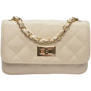 Luisa Vannini - Sac bandoulière en cuir Jade beige - 12x19.5x5 cm OS pas cher