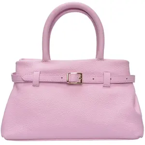 Luisa Vannini - Sac fourre-tout en cuir Anaïs rose - 17.5x26x13 cm OS pas cher