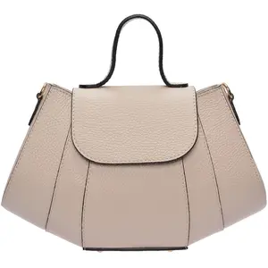 Luisa Vannini - Sac à main en cuir Pauline beige - 17x26x7 cm OS pas cher