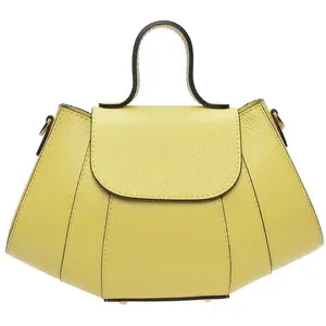 Luisa Vannini - Sac à main en cuir Cassandra jaune citron - 17x26x7 cm... pas cher