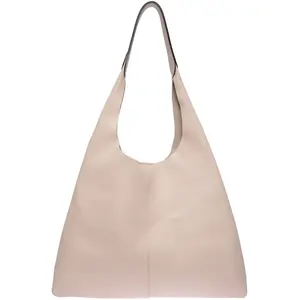 Luisa Vannini - Sac Hobo en cuir Emma beige - 33x43x10 cm OS pas cher