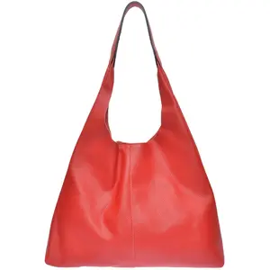 Luisa Vannini - Sac Hobo en cuir Sofia rouge - 33x43x10 cm OS pas cher