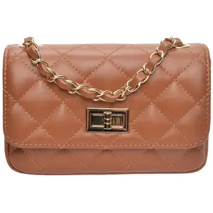 Luisa Vannini - Sac bandoulière en cuir Elena cognac - 12x19.5x5 cm OS pas cher