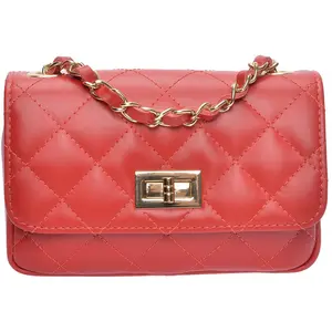 Luisa Vannini - Sac bandoulière en cuir Sarah rouge - 12x19.5x5 cm OS pas cher