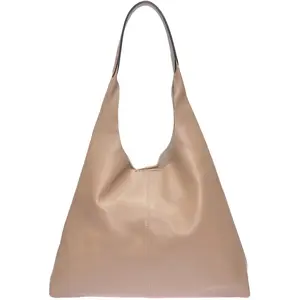 Luisa Vannini - Sac Hobo en cuir Romina boue - 33x43x10 cm OS pas cher