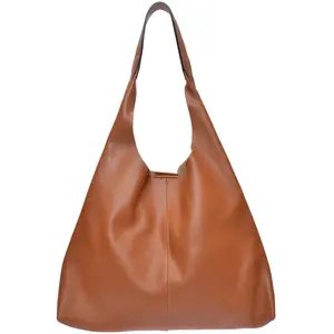 Luisa Vannini - Sac Hobo en cuir Vanessa cognac - 33x43x10 cm OS