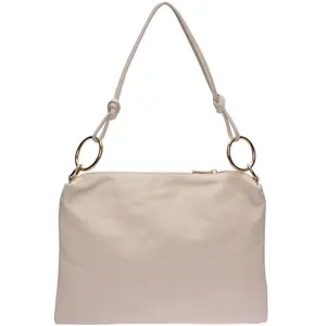 Luisa Vannini - Sac bandoulière en cuir Amandine beige - 25.5x35cm OS pas cher