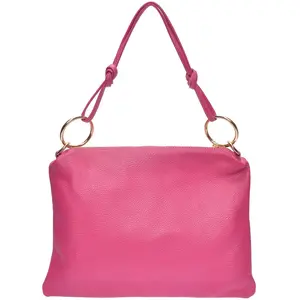 Luisa Vannini - Sac bandoulière en cuir Louna fuchsia - 25.5x35cm OS pas cher