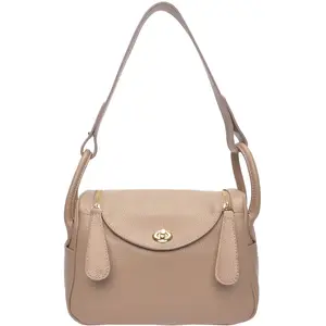 Luisa Vannini - Sac à main en cuir Camilla boue - 17x26x12.5 cm OS pas cher
