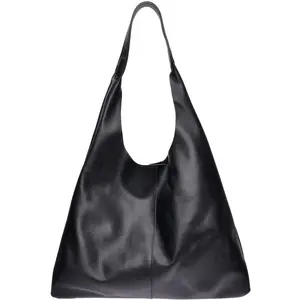 Luisa Vannini - Sac Hobo en cuir Natalia noir - 33x43x10 cm OS pas cher