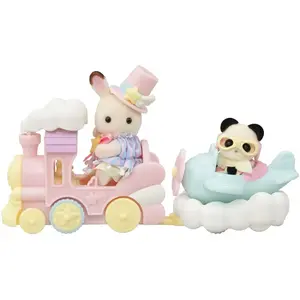 Figurines d'avion, de train et de bébé dans le parc d'attractions pas cher
