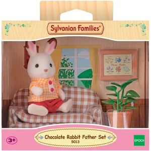 Epoch D'enfance 5013 - Papa Lapin Chocolat Avec Salon Sylvanian Families Beige