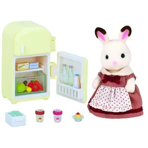 5014 - Maman Lapin Chocolat Et Réfrigérateur Sylvanian Families Beige pas cher