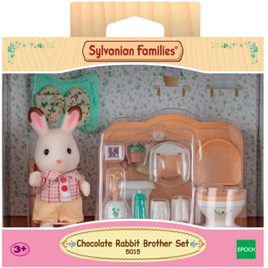 5015 - Frère Lapin Chocolat Et Toilettes Sylvanian Families Beige pas cher