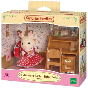 Sylvanian Family 5016 : Fillette lapin chocolat dans le bureau pas cher