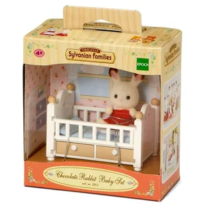Le bébé Lapin Chocolat et lit - Sylvanian Families - 5017 pas cher
