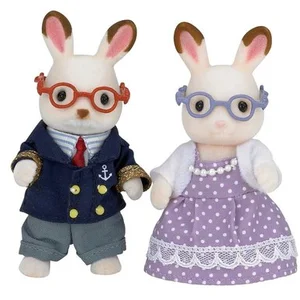 Epoch D'enfance Figurines Grands parents Lapin chocolat Sylvanian Modèle aléatoire pas cher