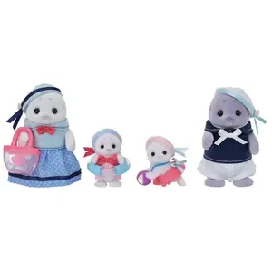 Comparateur de prix : Sylvanian Families Famille Articulée Famille Phoque 4 Personnages Et Accessoires De Plage