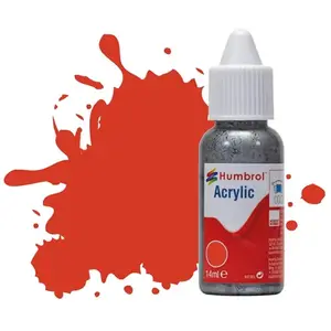 Comparateur de prix : Peinture Acrylic Dropper Bottle 14ml 174 Signal Red - Satin - Humbrol