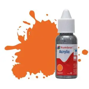 Comparateur de prix : GREENHILLS HUMBROL 14ML BOTTLE OF ACRYLIC DROPPER PAINT ORANGE GLOSS D