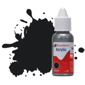 Peinture Acrylic Dropper Bottle 14ml 21 Black - Gloss - Humbrol pas cher