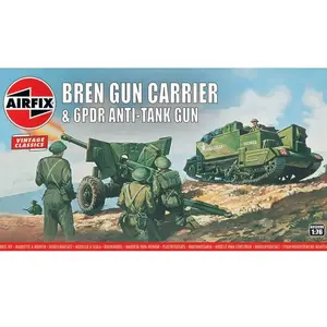 Comparateur de prix : Bren Gun Carrier& 6 Pdr At Gun,vintage Classics- 1:76e - Airfix