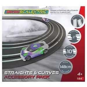 Microscalextric Pack extension de circuit de voiture Micro : Lignes Droites et courbesVendu parfnac