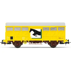 Jouef Wagon fermé SNCF à 2 essieux Gs pour le transport de chevaux, jaune pas cher