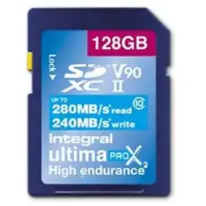 Comparateur de prix : Integral 128GB SDHC/XC 280-240MB/s UHS-II V90 128 Go SD