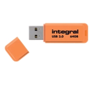Integral Memory Integral Neon - Clé USB - 64 Go - USB 3.0 - orange pas cher