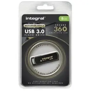 Integral Clé 8 Go USB 3.0 Secure 360 avec Chiffrement logiciel AES-256 pas cher